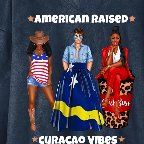 American Raised Curacao Vibes Born In South America Dna Meaningful Gift Hooded Wearable Blanket