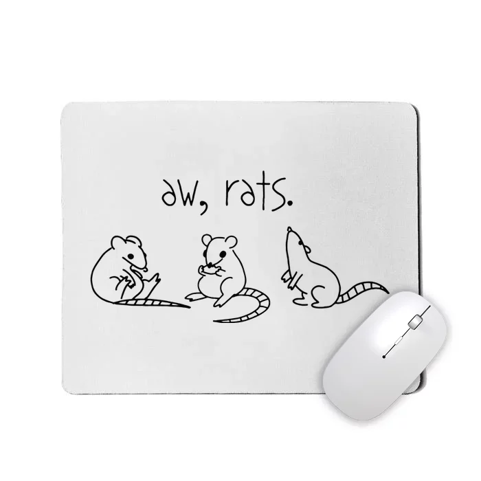 Aw Rats Cute Rat Trio Mousepad