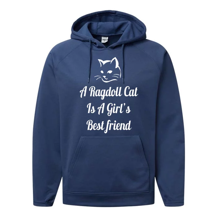 A Ragdoll Cat Is A Girl's Best Friend Christmas Gift Mothers Day Pet Cat Friend Performance Fleece Hoodie