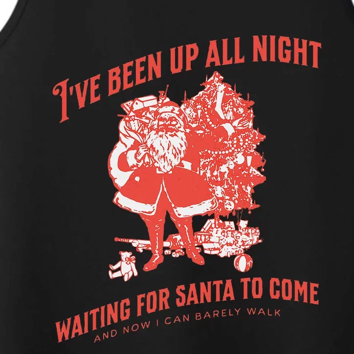 Adult Rude Christmas Waiting For Santa Performance Tank