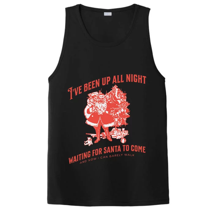 Adult Rude Christmas Waiting For Santa Performance Tank