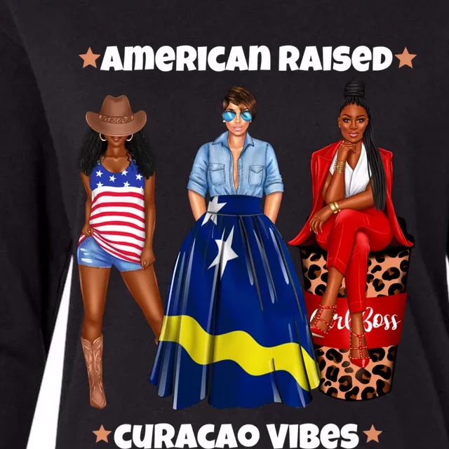 American Raised Curacao Vibes Born In South America Dna Gift Womens Cotton Relaxed Long Sleeve T-Shirt