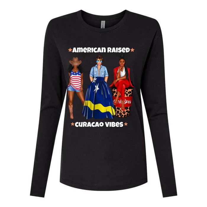 American Raised Curacao Vibes Born In South America Dna Gift Womens Cotton Relaxed Long Sleeve T-Shirt