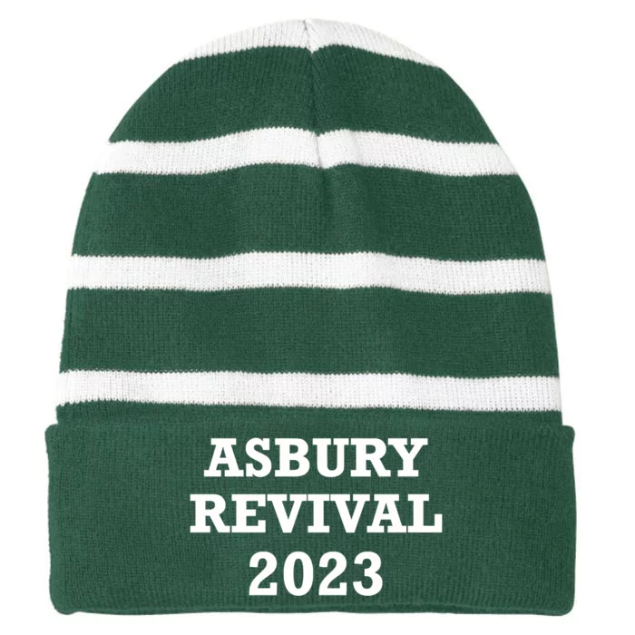 Asbury Revival Christian University College Praise & Worship Striped Beanie with Solid Band