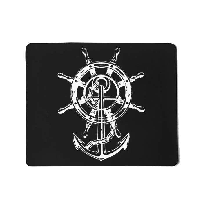 Anchor & Rudder Cool Sailing Design Nautical Gift Men Women Mousepad