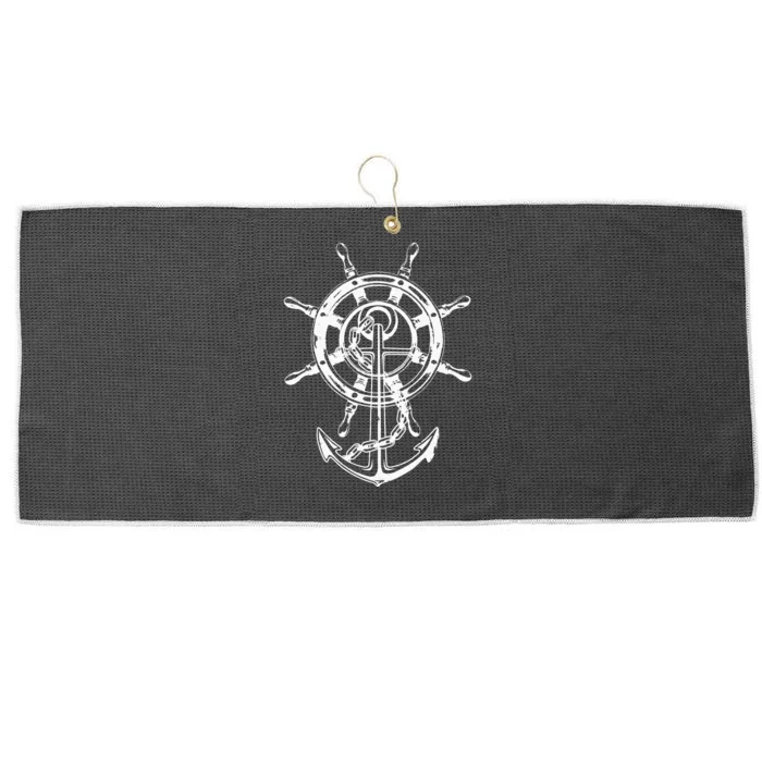 Anchor & Rudder Cool Sailing Design Nautical Gift Men Women Large Microfiber Waffle Golf Towel