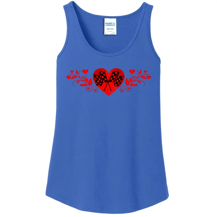 Auto Racing Checkered Flag Gift Ladies Essential Tank