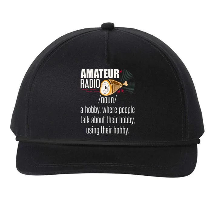 Amateur Radio Definition Gift Ham Radio Operator Enthusiast Gift Snapback Five-Panel Rope Hat