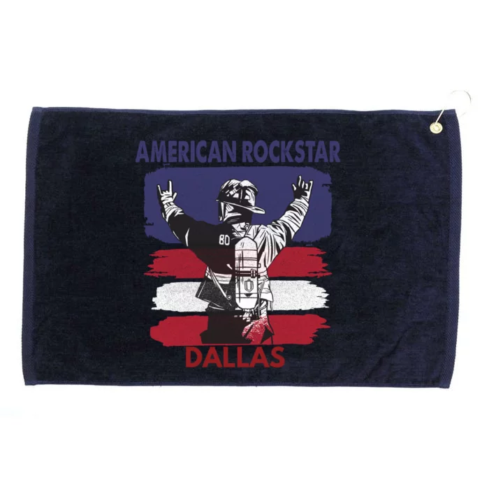 American Rockstar Dallas Texas Gift For Firefighter Cool Gift Grommeted Golf Towel