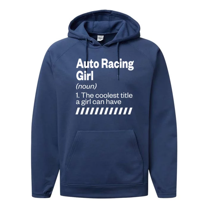 Auto Racing Definition Car Racing Adventure Sports Gift Performance Fleece Hoodie