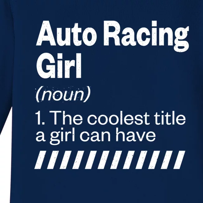 Auto Racing Definition Car Racing Adventure Sports Gift Baby Long Sleeve Bodysuit