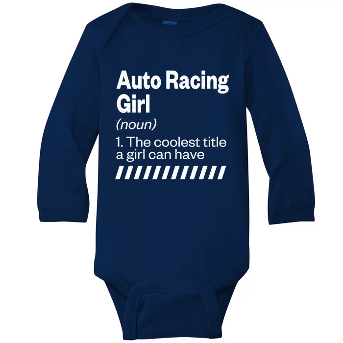 Auto Racing Definition Car Racing Adventure Sports Gift Baby Long Sleeve Bodysuit