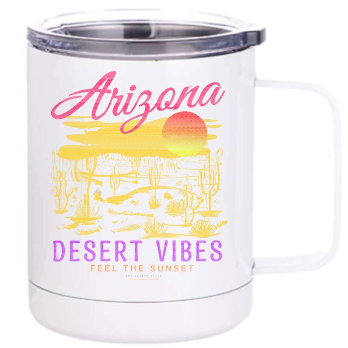 Arizona Retro Desert Vibes Front & Back 12oz Stainless Steel Tumbler Cup