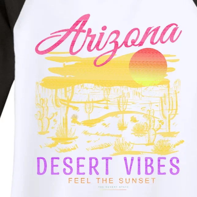 Arizona Retro Desert Vibes Women's Tri-Blend 3/4-Sleeve Raglan Shirt