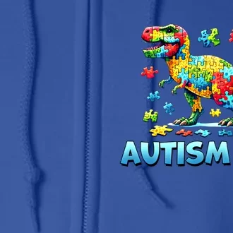 Autism Rex Dinosaur Gift Full Zip Hoodie