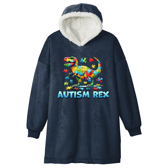 Autism Rex Dinosaur Gift Hooded Wearable Blanket