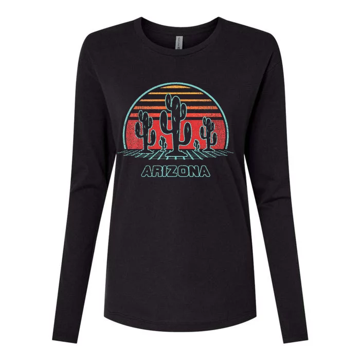 Arizona Retro Desert Sunset 80s Style Womens Cotton Relaxed Long Sleeve T-Shirt