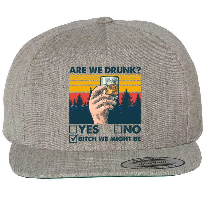 Are We Drunk? Yes No B*tch We Might Be Wool Snapback Cap