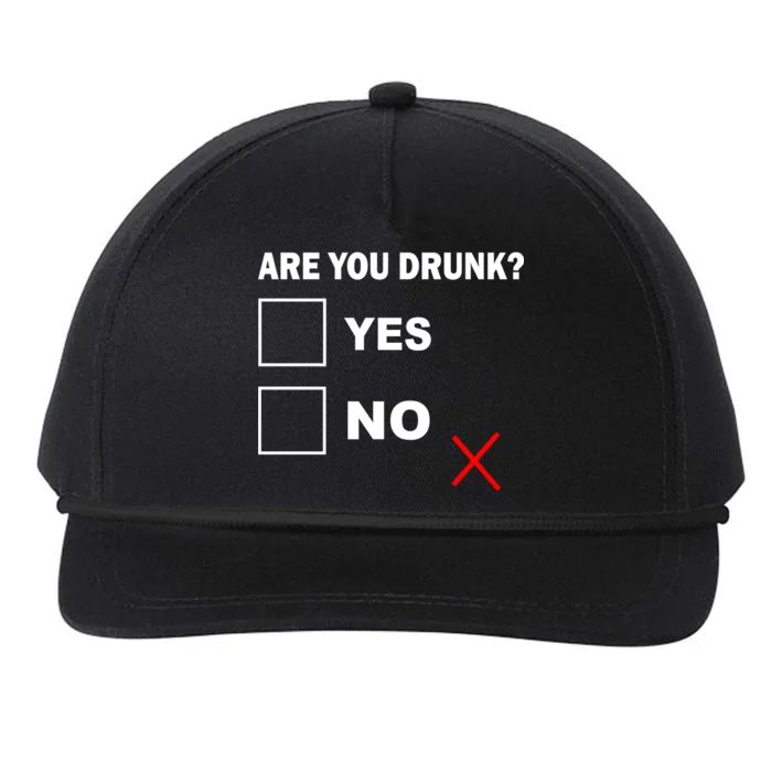 Are You Drunk? Yes or No Snapback Five-Panel Rope Hat