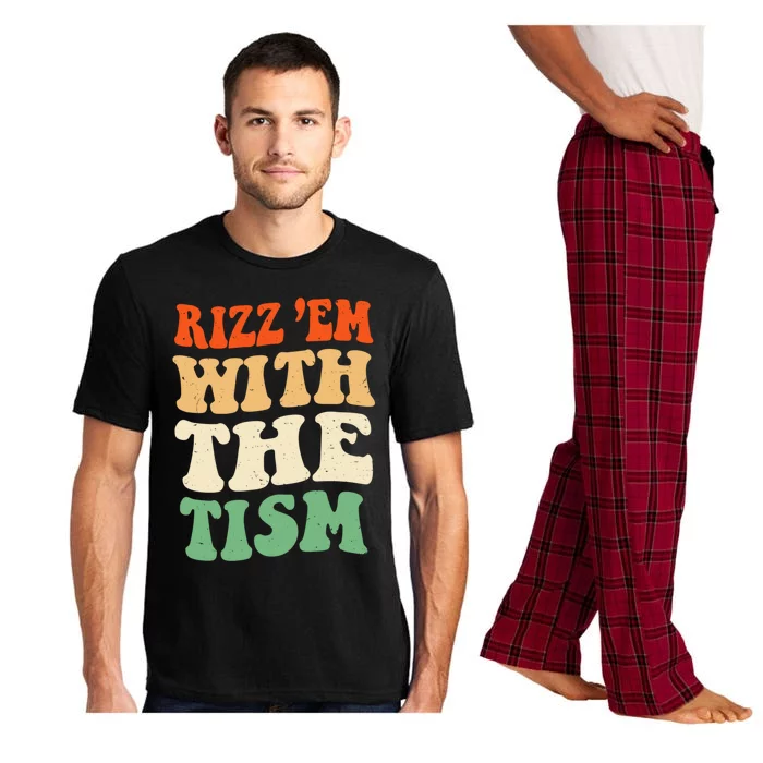 Autism Rizz Em With The Tism Funny Autistic Groovy Funny Gift Pajama Set