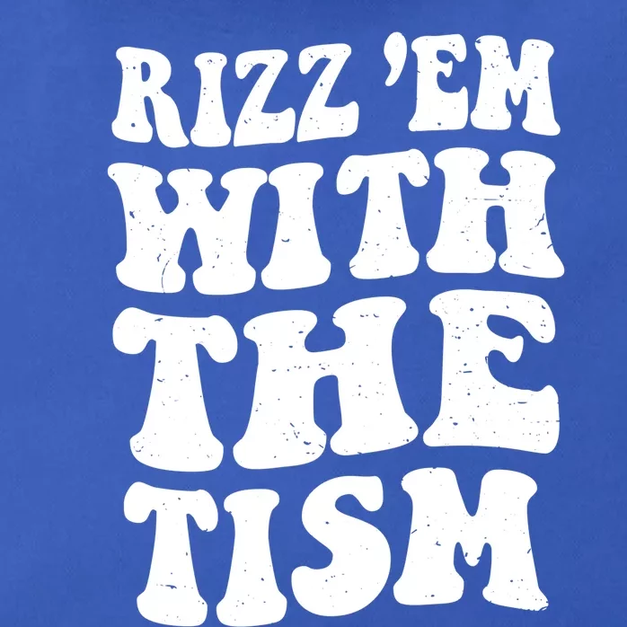 Autism Rizz Em With The Tism Funny Autistic Meme Groovy Great Gift Zip Tote Bag