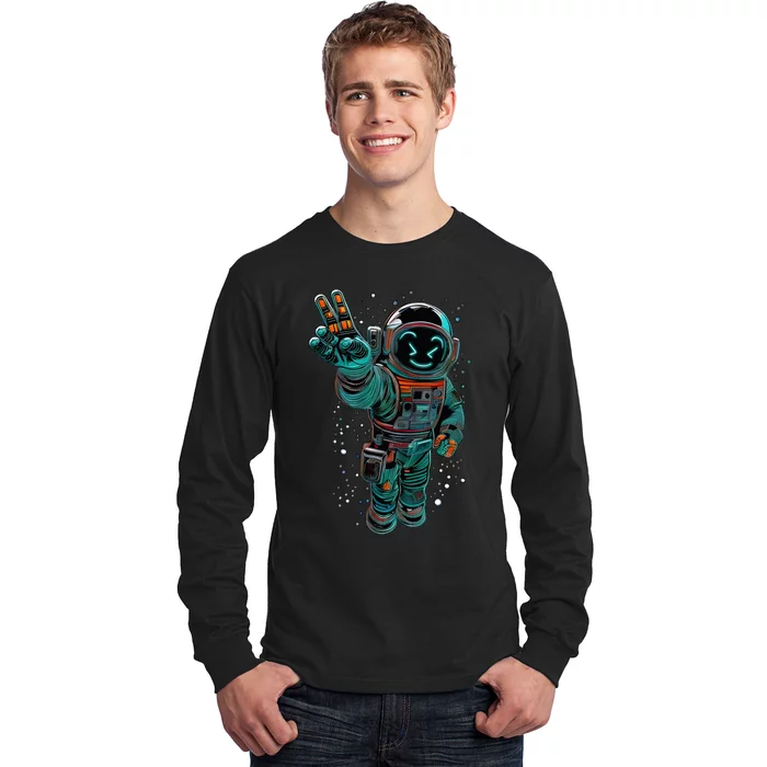 Astronaut Rave Edm Techno Festival Psytrance Long Sleeve Shirt