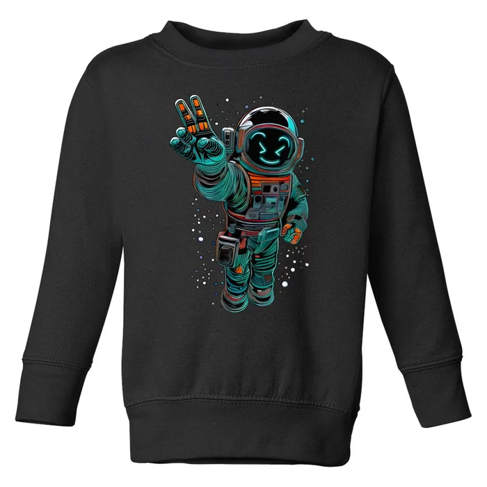 Astronaut Rave Edm Techno Festival Psytrance Toddler Sweatshirt