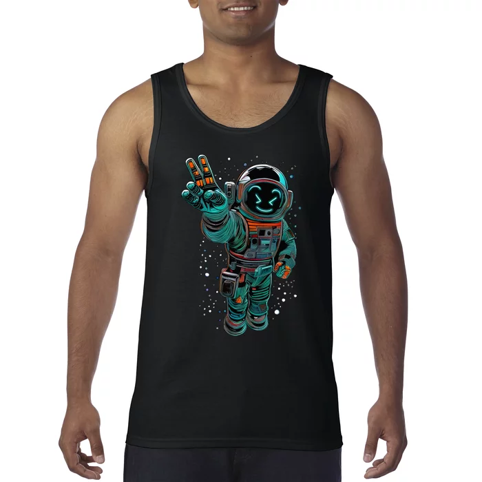 Astronaut Rave Edm Techno Festival Psytrance Tank Top