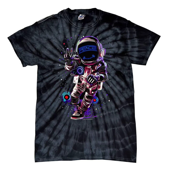 Astronaut Rave Edm Techno Festival Psytrance Dubstep Tie-Dye T-Shirt