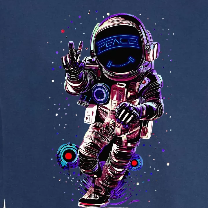 Astronaut Rave Edm Techno Festival Psytrance Dubstep Garment-Dyed Sweatshirt