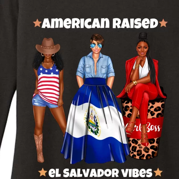 American Raised El Salvador Vibes Born In Latin America Dna Gift Womens CVC Long Sleeve Shirt