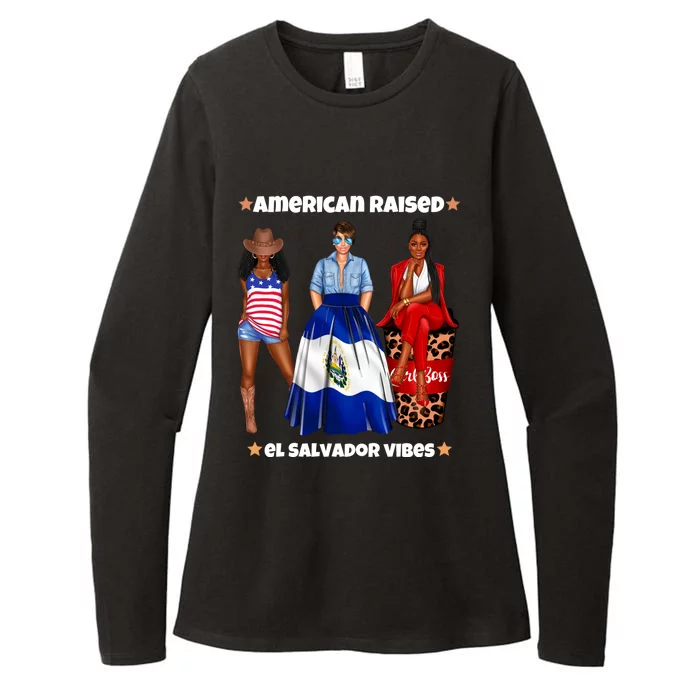 American Raised El Salvador Vibes Born In Latin America Dna Gift Womens CVC Long Sleeve Shirt