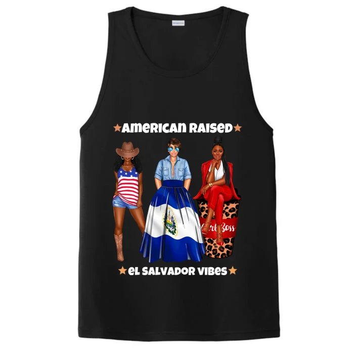 American Raised El Salvador Vibes Born In Latin America Dna Gift Performance Tank