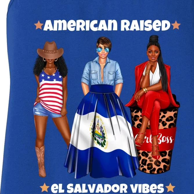 American Raised El Salvador Vibes Born In Latin America Dna Gift Women's Racerback Tank