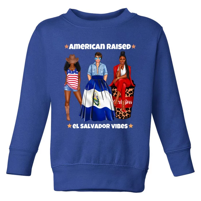 American Raised El Salvador Vibes Born In Latin America Dna Gift Toddler Sweatshirt