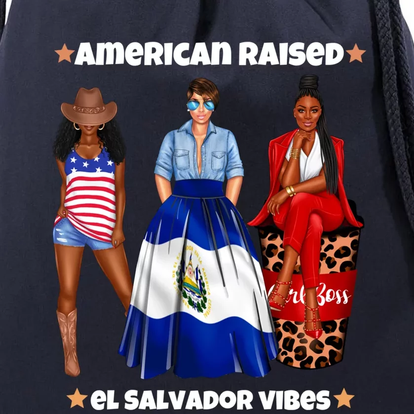 American Raised El Salvador Vibes Born In Latin America Dna Gift Drawstring Bag