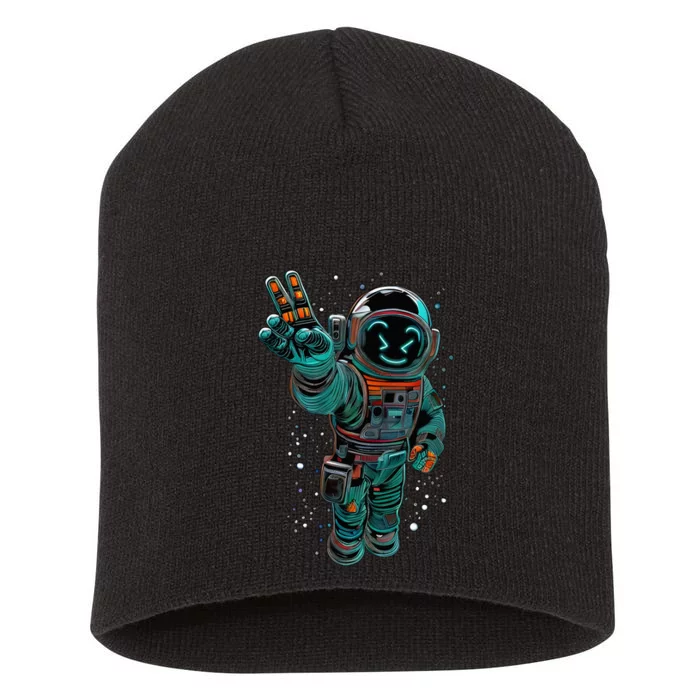 Astronaut Rave Edm Techno Festival Psytrance Dubstep Short Acrylic Beanie