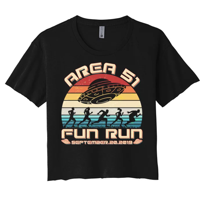 Area 51 Fun Run September 20 2019 Vintage Women's Crop Top Tee