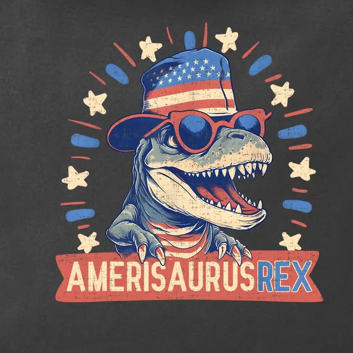 Amerisaurus Rex Funny Dinosaur American Flag 4th Of July Zip Tote Bag