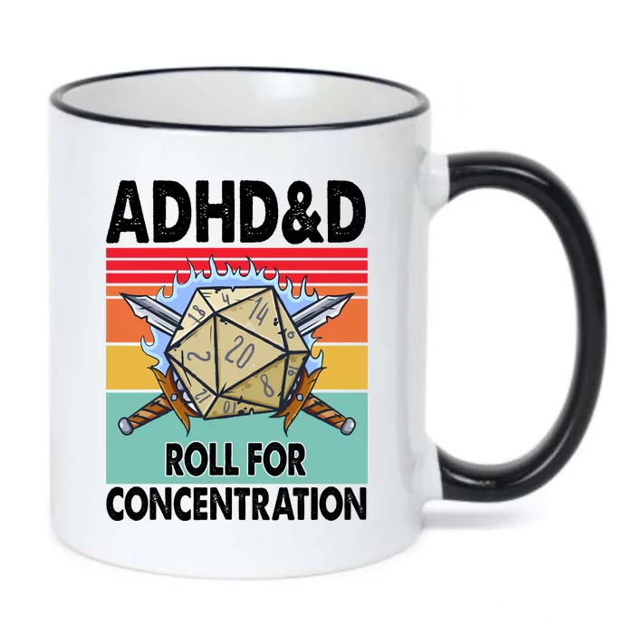 Adhd Roll For Concentration Funny Gamer Black Color Changing Mug