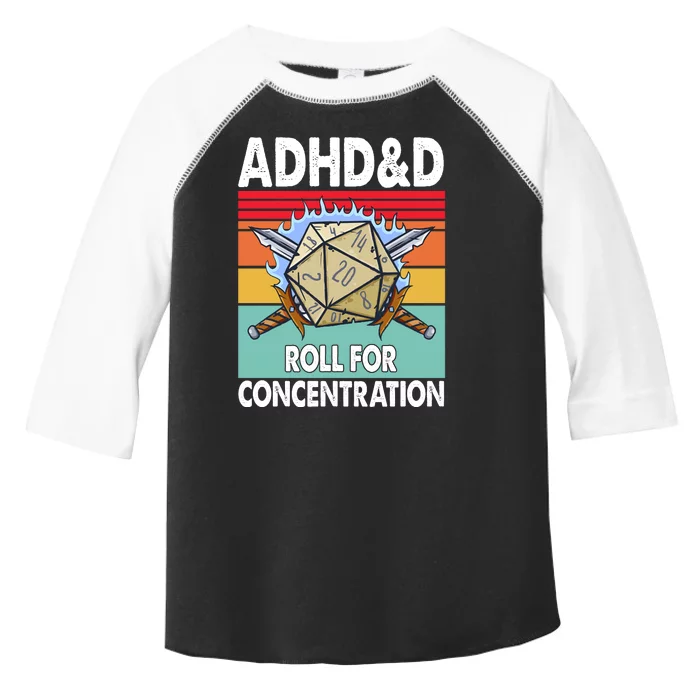 Adhd Roll For Concentration Funny Gamer Toddler Fine Jersey T-Shirt