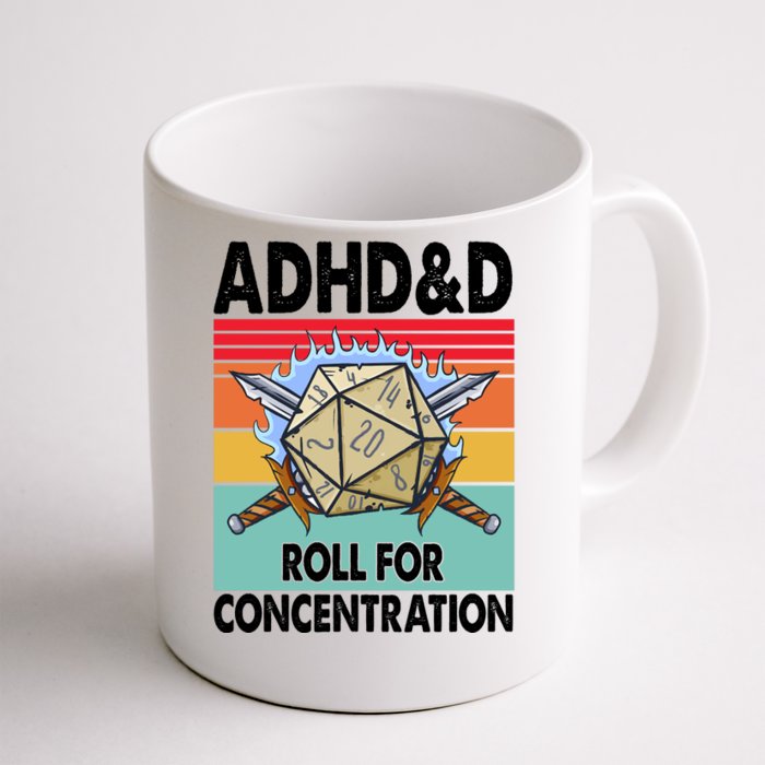 Adhd Roll For Concentration Funny Gamer Front & Back Coffee Mug