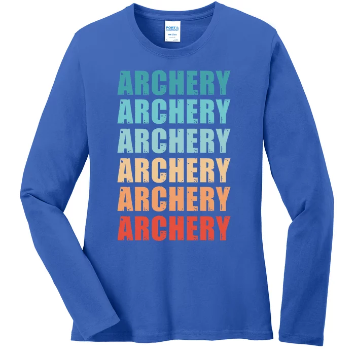 Archery Retro Fathers Day Vintage Cute Gift Ladies Long Sleeve Shirt