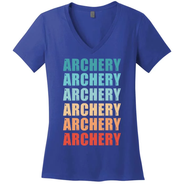 Archery Retro Fathers Day Vintage Cute Gift Women's V-Neck T-Shirt