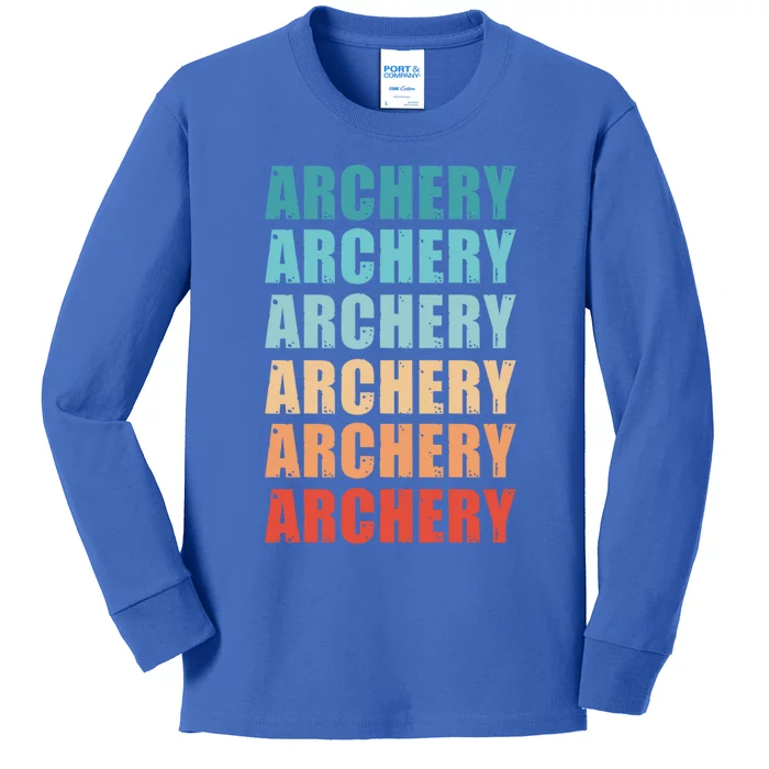 Archery Retro Fathers Day Vintage Cute Gift Kids Long Sleeve Shirt