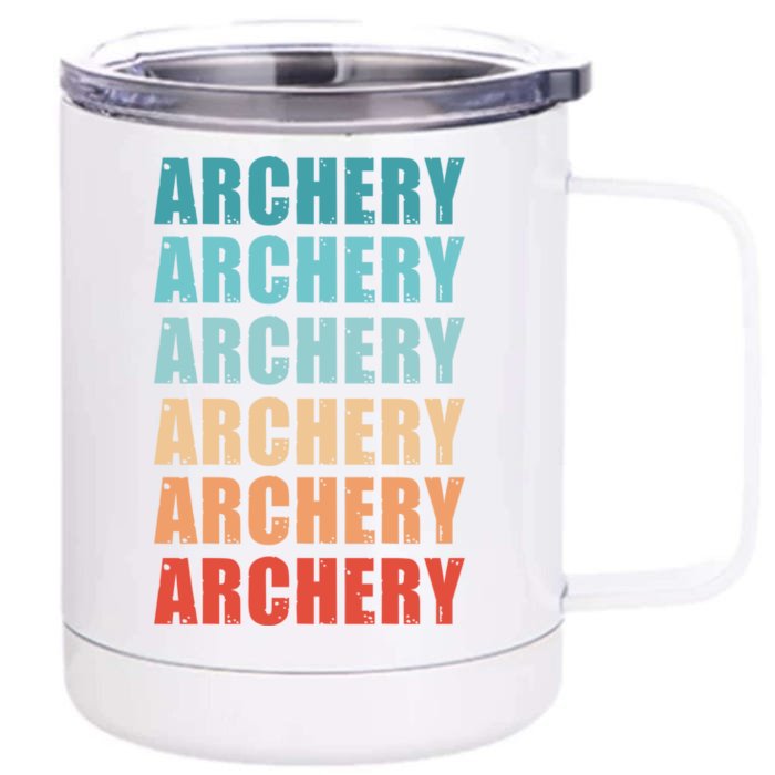 Archery Retro Fathers Day Vintage Cute Gift Front & Back 12oz Stainless Steel Tumbler Cup