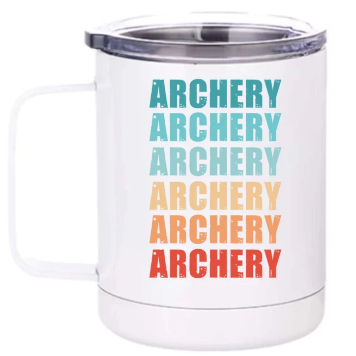 Archery Retro Fathers Day Vintage Cute Gift Front & Back 12oz Stainless Steel Tumbler Cup