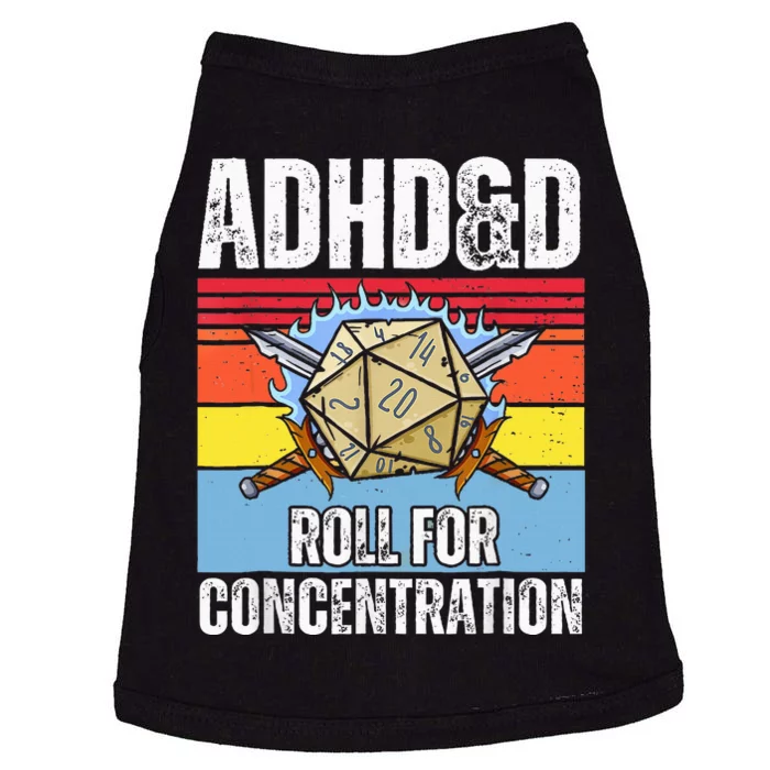 Adhd&D Roll For Concentration Funny Gamer Doggie Tank