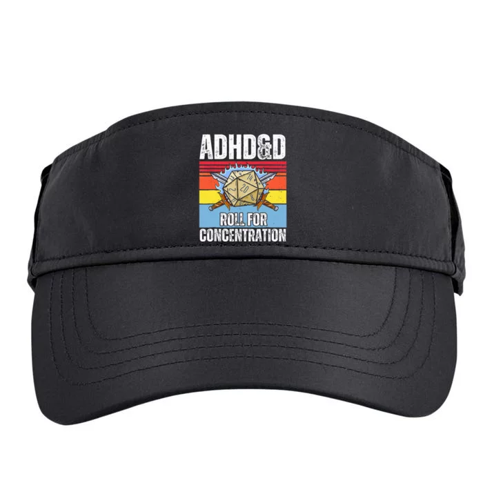 Adhd&D Roll For Concentration Funny Gamer Adult Drive Performance Visor