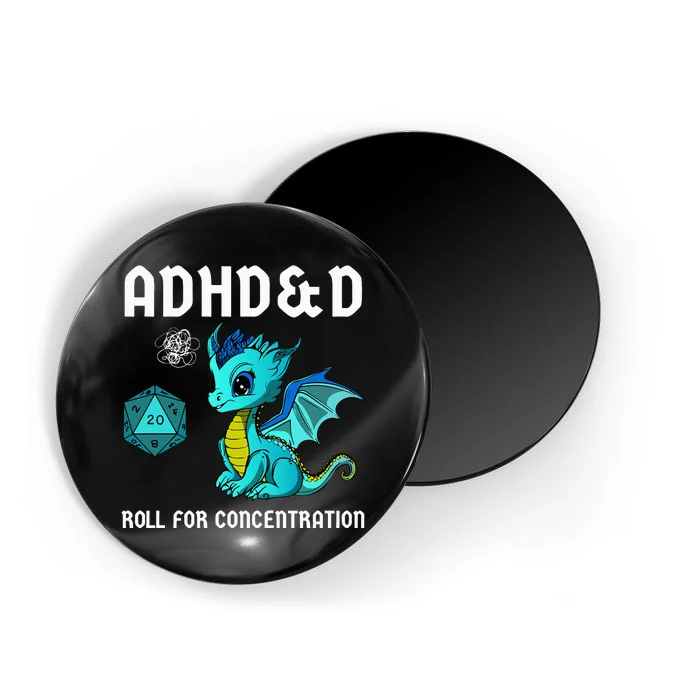 ADHD&D Roll For Concentration Cute Dragon Magnet